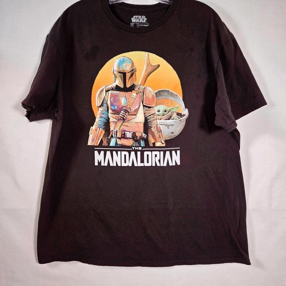 Star Wars The Mandalorian Grogu Graphic T-Shirt Mens XL Fifth‎ Sun Black Tee